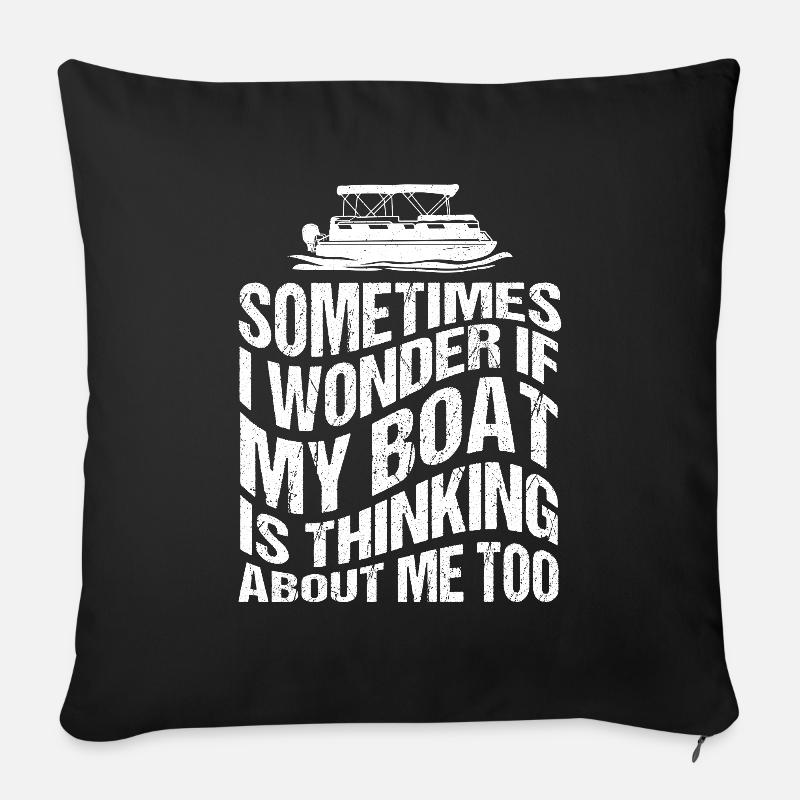 Boot Kapitän Pontoon Boot - Sofakissenbezug 45 x 45 cm - Schwarz