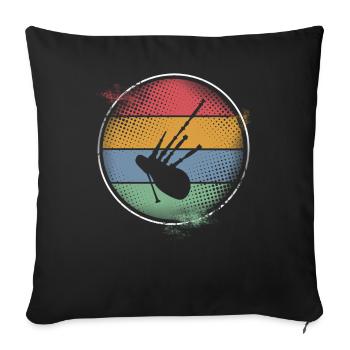 Dudelsack - Sofakissenbezug 45 x 45 cm - Schwarz - Vorne