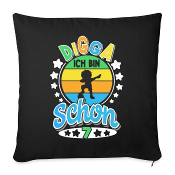 Digga Ich Bin Schon 7 Fußball Dabbing - Sofakissenbezug 45 x 45 cm - Schwarz - Vorne