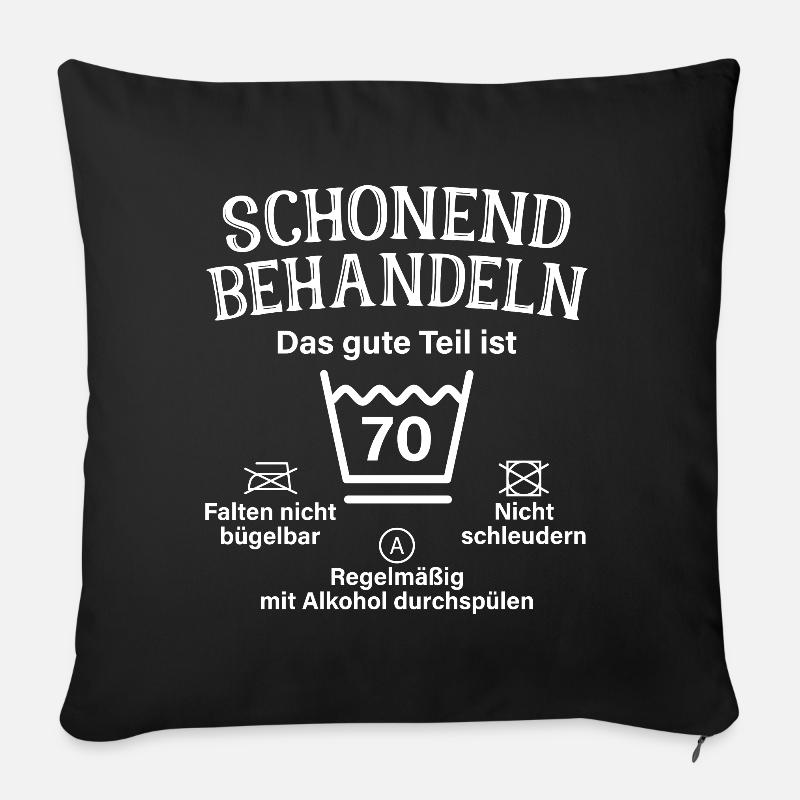 Schonend Behandeln Männer Geschenk 70. Geburtstag - Sofakissenbezug 45 x 45 cm - Schwarz
