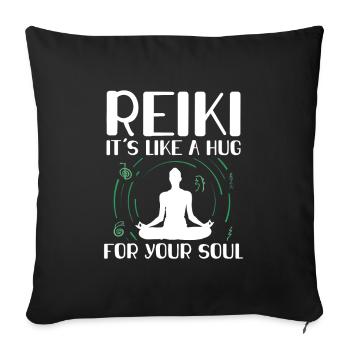 Reiki Proverbes | Reiki Maître Spirituel Cadeaux - Housse de coussin décorative 45 x 45 cm - noir - Devant