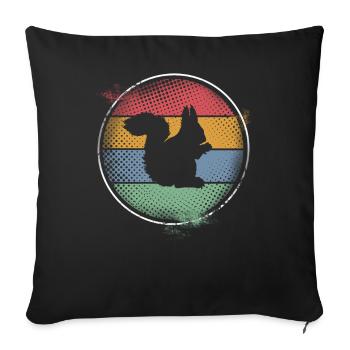 Écureuil - Housse de coussin décorative 45 x 45 cm - noir - Devant