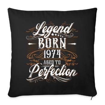 1974 Legend Year of construction Year of birth Year - Sofa pillowcase 17,3'' x 17,3'' (45 x 45 cm) - black - Front