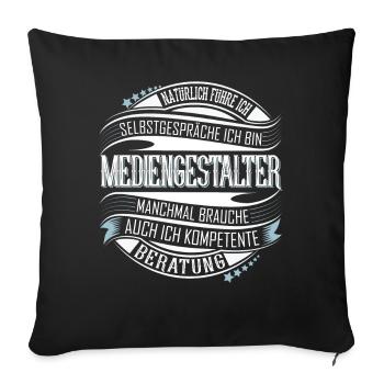 Mediengestalter - Sofakissenbezug 45 x 45 cm - Schwarz - Vorne