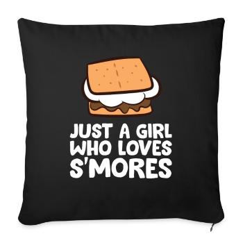 Smores Girl Nur ein Mädchen, das Smores liebt - Sofakissenbezug 45 x 45 cm - Schwarz - Vorne