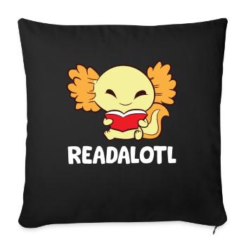 Readalotl Love Axolotls - Sofa pillowcase 17,3'' x 17,3'' (45 x 45 cm) - black - Front