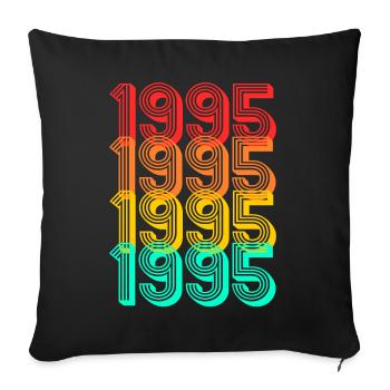 Né en 1995 millésime 1995 anniversaire cadeau - Housse de coussin décorative 45 x 45 cm - noir - Devant
