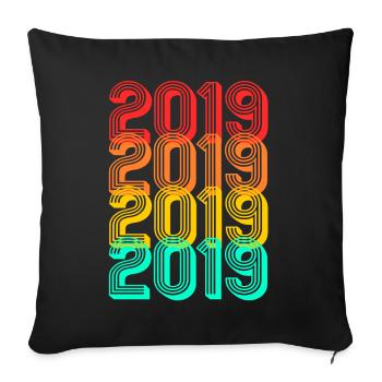 2019 born Vintage 2019 Gift Birth 2019 - Sofa pillowcase 17,3'' x 17,3'' (45 x 45 cm) - black - Front