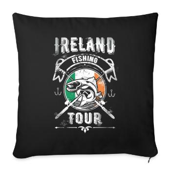 Irlande Pêche Fishing Tour - Housse de coussin décorative 45 x 45 cm - noir - Devant