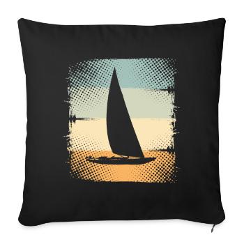 Sailing ship - Sofa pillowcase 17,3'' x 17,3'' (45 x 45 cm) - black - Front
