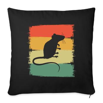 Rat - Sofa pillowcase 17,3'' x 17,3'' (45 x 45 cm) - black - Front