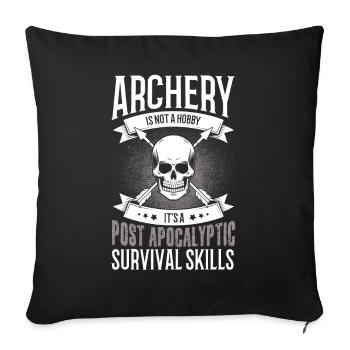 Arc-en-ciel Arc archer archery - Housse de coussin décorative 45 x 45 cm - noir - Devant
