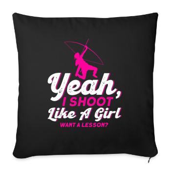 Arc-en-ciel Arc archer archery - Housse de coussin décorative 45 x 45 cm - noir - Devant
