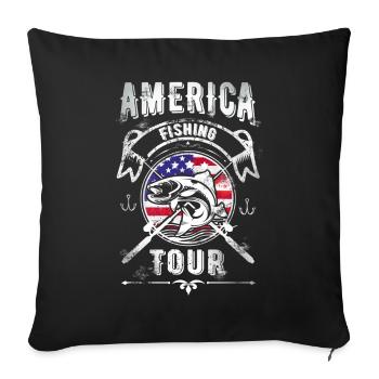 America Fishing Fishing Tour - Sofa pillowcase 17,3'' x 17,3'' (45 x 45 cm) - black - Front