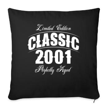 2001 Year of birth Vintage Year Birthday - Sofa pillowcase 17,3'' x 17,3'' (45 x 45 cm) - black - Front