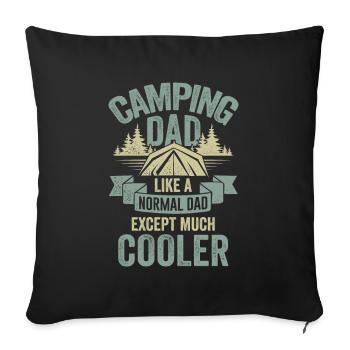 Camping Papa Tente Tente Camper Père Cadeau - Housse de coussin décorative 45 x 45 cm - noir - Devant
