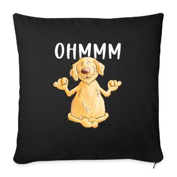Ohmmm Golden Retriever Yoga I Chiens Comic - Housse de coussin décorative 45 x 45 cm - noir - Devant