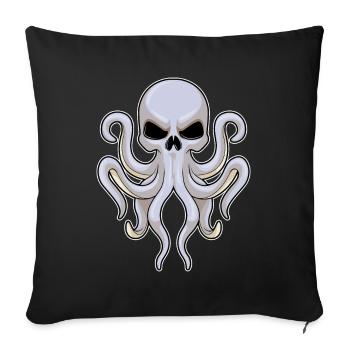 Krake Totenkopf - Sofakissenbezug 45 x 45 cm - Schwarz - Vorne