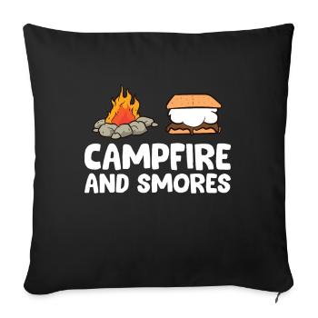 Lustige Smores Liebhaber Lagerfeuer und Smores - Sofakissenbezug 45 x 45 cm - Schwarz - Vorne
