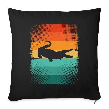 Alligator - Sofakissenbezug 45 x 45 cm - Schwarz - Vorne