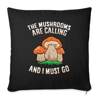 Les champignons appellent champignons cueillettes - Housse de coussin décorative 45 x 45 cm - noir - Devant