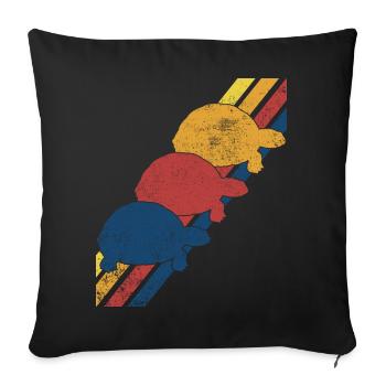 Schildkröte Schildkröten - Sofakissenbezug 45 x 45 cm - Schwarz - Vorne