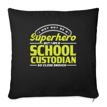 Funny School Custodian Gift Caretaker - Sofa pillowcase 17,3'' x 17,3'' (45 x 45 cm) - black - Front