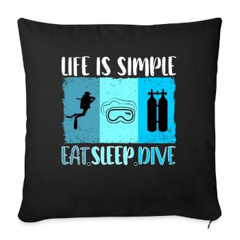 Plongeurs Plonger Apnée Plongée sport plongée - Housse de coussin décorative 45 x 45 cm - noir - Devant