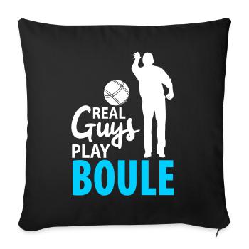 Pétanque Pétanque Pétanque Pétanque Hommes Hommes Garçons - Housse de coussin décorative 45 x 45 cm - noir - Devant