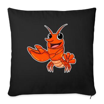 Homard - Housse de coussin décorative 45 x 45 cm - noir - Devant