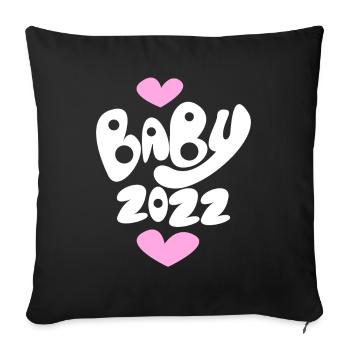 Baby 2022 - Neugeborenes 2022 Baby Geschenk - Sofakissenbezug 45 x 45 cm - Schwarz - Vorne