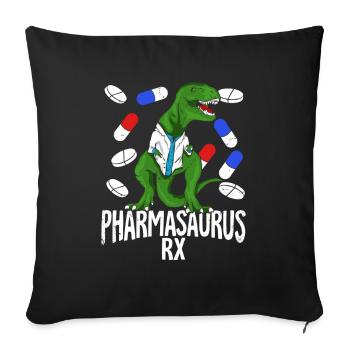 Pharmacie T-Rex Pharmacie Pharmacien Cadeau - Housse de coussin décorative 45 x 45 cm - noir - Devant