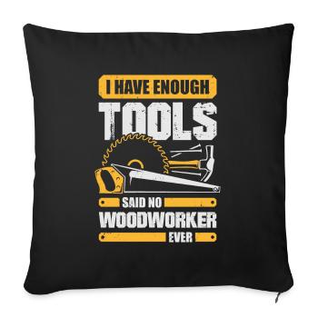 Woodwork Tool Carpenter Gift - Sofa pillowcase 17,3'' x 17,3'' (45 x 45 cm) - black - Front