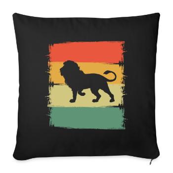 Lion - Sofa pillowcase 17,3'' x 17,3'' (45 x 45 cm) - black - Front