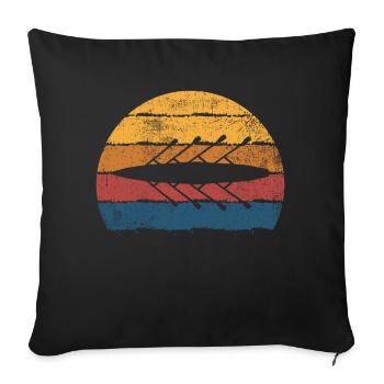 Rudern Ruderer Rudermannschaft - Sofakissenbezug 45 x 45 cm - Schwarz - Vorne