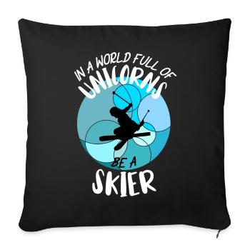 Ski skiing Skiers Skiing Holidays - Sofa pillowcase 17,3'' x 17,3'' (45 x 45 cm) - black - Front