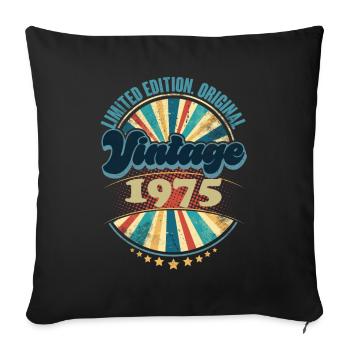 Year of birth 1975 Birthday Vintage - Sofa pillowcase 17,3'' x 17,3'' (45 x 45 cm) - black - Front