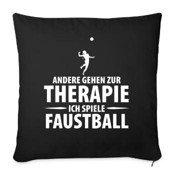 Faustball Faustballer Faustballspieler - Sofakissenbezug 45 x 45 cm - Schwarz - Vorne