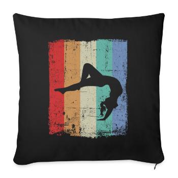 Gymnaste Handstand gymnastique gymnastique gymnastique - Housse de coussin décorative 45 x 45 cm - noir - Devant