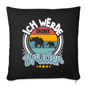 Ich Werde Großer Bruder - Sofakissenbezug 45 x 45 cm - Schwarz - Vorne