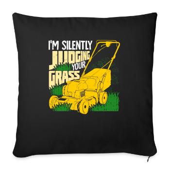 Drôle tondeuse à gazon Tondeuse à gazon Gardener Cadeau - Housse de coussin décorative 45 x 45 cm - noir - Devant