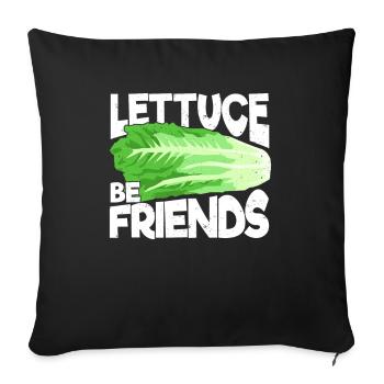 Garden Gardening Lettuce Gardener Gift - Sofa pillowcase 17,3'' x 17,3'' (45 x 45 cm) - black - Front