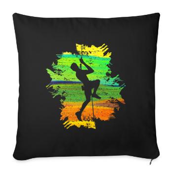 Climb Strong Men's Gift - Sofa pillowcase 17,3'' x 17,3'' (45 x 45 cm) - black - Front