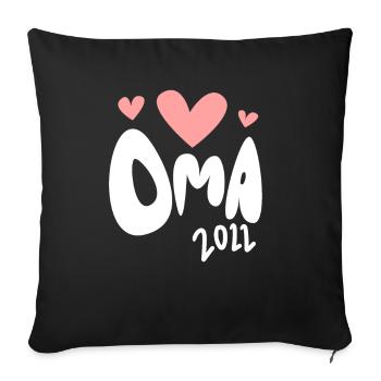 Oma 2022 - Werdende Oma 2022 - Sofakissenbezug 45 x 45 cm - Schwarz - Vorne