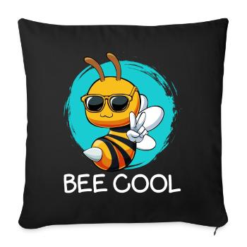 Bee Cool Bienchen mit Sonnenbrille - Sofakissenbezug 45 x 45 cm - Schwarz - Vorne
