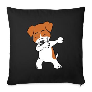 Dabbing Jack Russell Love Jack Russell - Sofa pillowcase 17,3'' x 17,3'' (45 x 45 cm) - black - Front