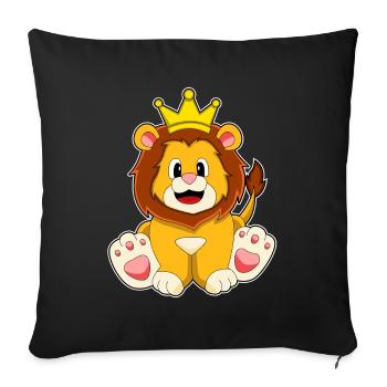 Couronne de Lion - Housse de coussin décorative 45 x 45 cm - noir - Devant