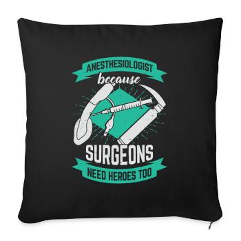 Anästhesist Facharzt Anästhesiologe Geschenk - Sofakissenbezug 45 x 45 cm - Schwarz - Vorne