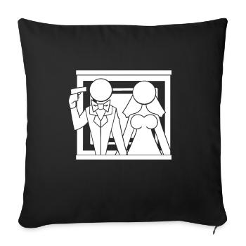 JGA Bride Groom Marriage Game Over Gift - Sofa pillowcase 17,3'' x 17,3'' (45 x 45 cm) - black - Front