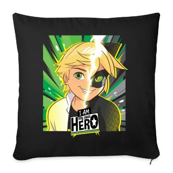 Miraculous I Am My Own Hero Adrien Cat Noir - Sofakissenbezug 45 x 45 cm - Schwarz - Vorne